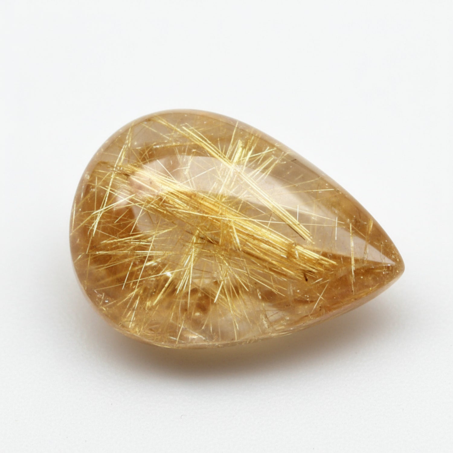 Golden Rutile 1PC Large 8x12 MM Pear Cabochon Yellow High-Quality semi Precious Precious Gemstone