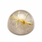 Golden Rutile 1PC Large 10x10 MM Round Cabochon Yellow Natural semi Precious Gems