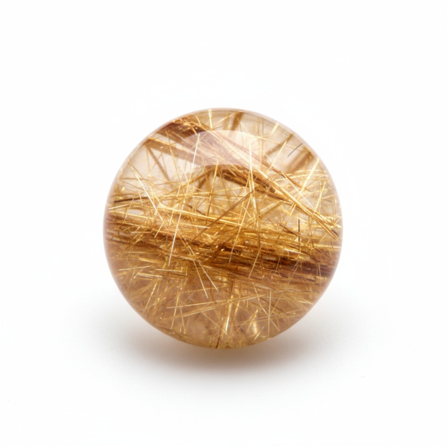 Golden Rutile 1PC Medium 9x9 MM Round Cabochon Yellow High-Quality semi Precious Precious Gemstone
