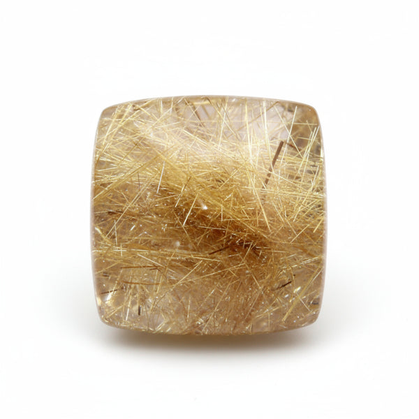 Golden Rutile 1PC Large 10x10 MM Square Cabochon Yellow Superior semi Precious Semi Precious Gemstone