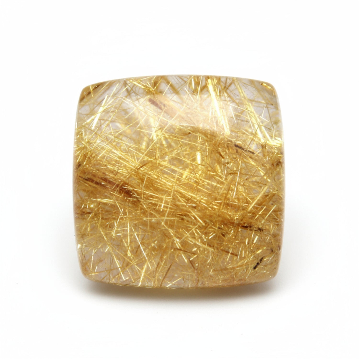 Golden Rutile 1PC Large 11x11 MM Square Cabochon Yellow Pure semi Precious Precious Gemstone