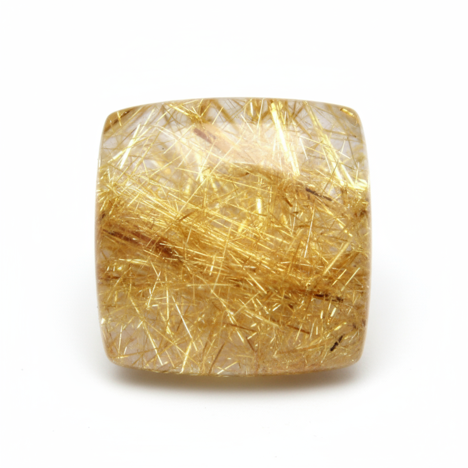 Golden Rutile 1PC Large 11x11 MM Square Cabochon Yellow Pure semi Precious Precious Gemstone Image principale du produit
