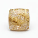 Golden Rutile 1PC Large 11x11 MM Square Cabochon Yellow Pure semi Precious Precious Gemstone