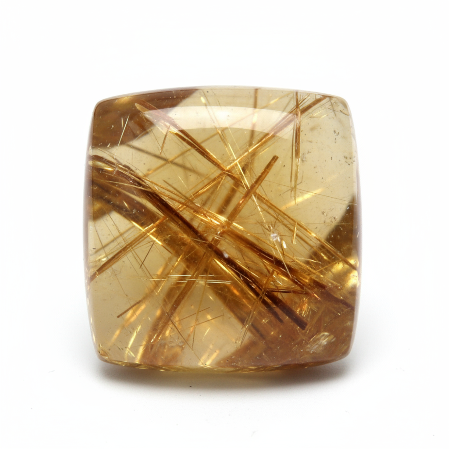 Golden Rutile 1PC Small 8x8 MM Square Cabochon Yellow Natural semi Precious Loose Gemstone Второстепенное изображение товара