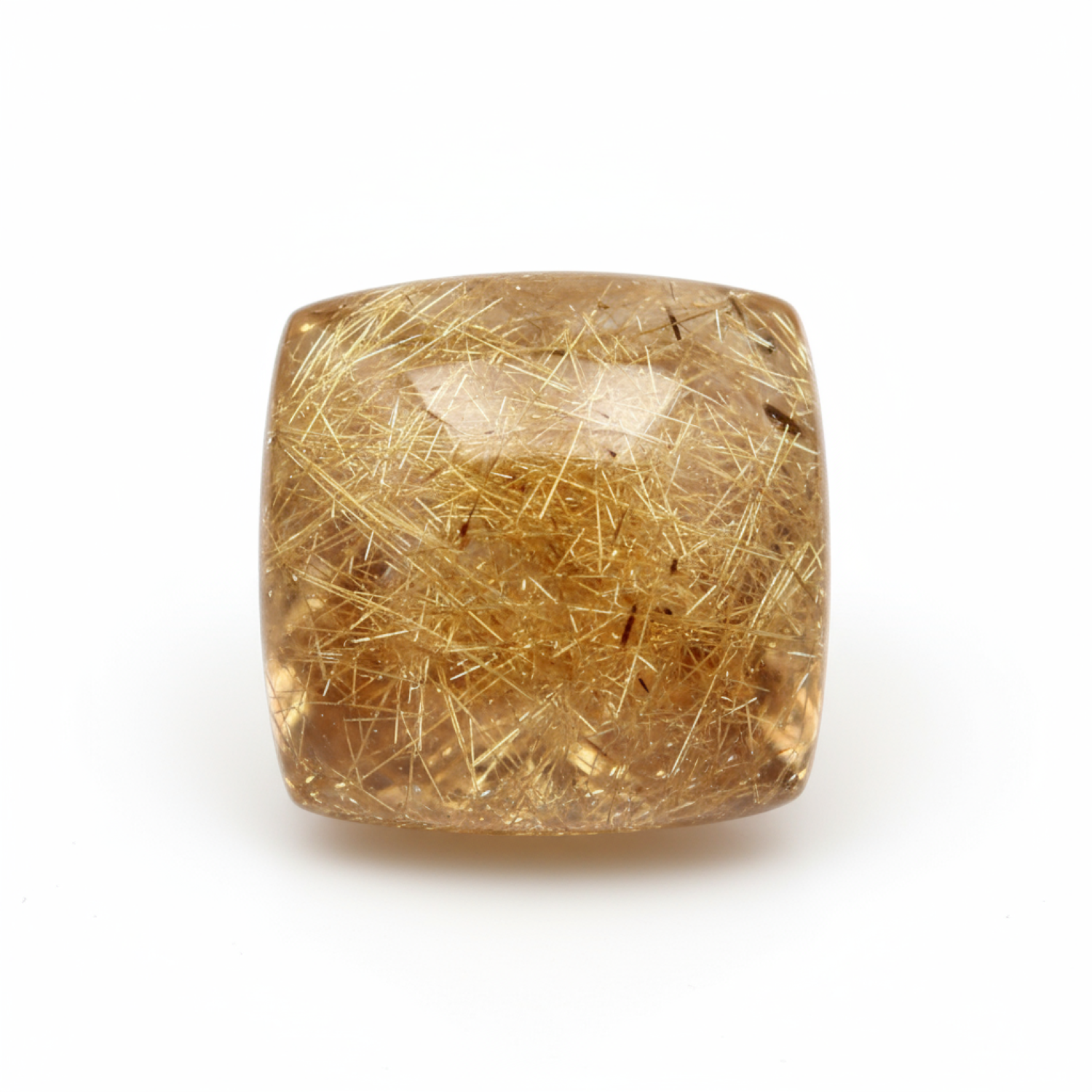 Golden Rutile 1PC Medium 9x9 MM Square Cabochon Yellow Genuine semi Precious Loose Gemstones Image secondaire du produit