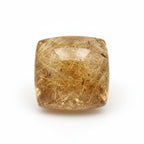 Golden Rutile 1PC Medium 9x9 MM Square Cabochon Yellow Genuine semi Precious Loose Gemstones