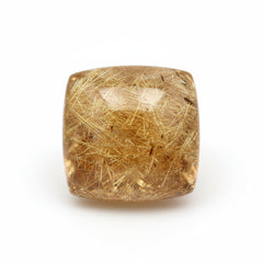 Golden Rutile 1PC Medium 9x9 MM Square Cabochon Yellow Genuine semi Precious Loose Gemstones