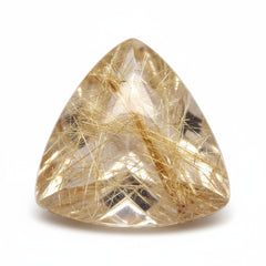 Golden Rutile 1PC Large 10x10 MM Triangle Cabochon Yellow Shine semi Precious Loose Gems