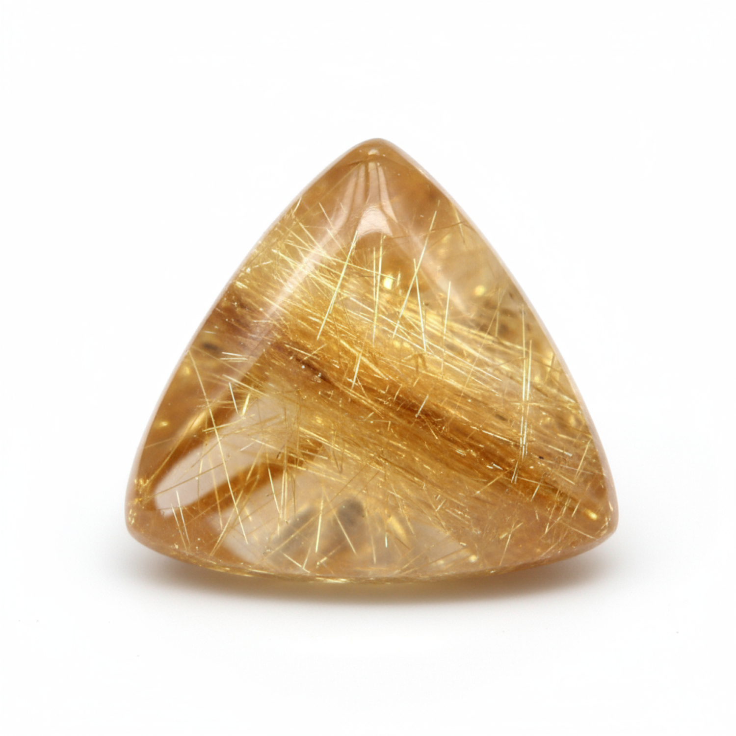 Golden Rutile 1PC Large 10x10 MM Triangle Cabochon Yellow Shine semi Precious Loose Gems Image secondaire du produit