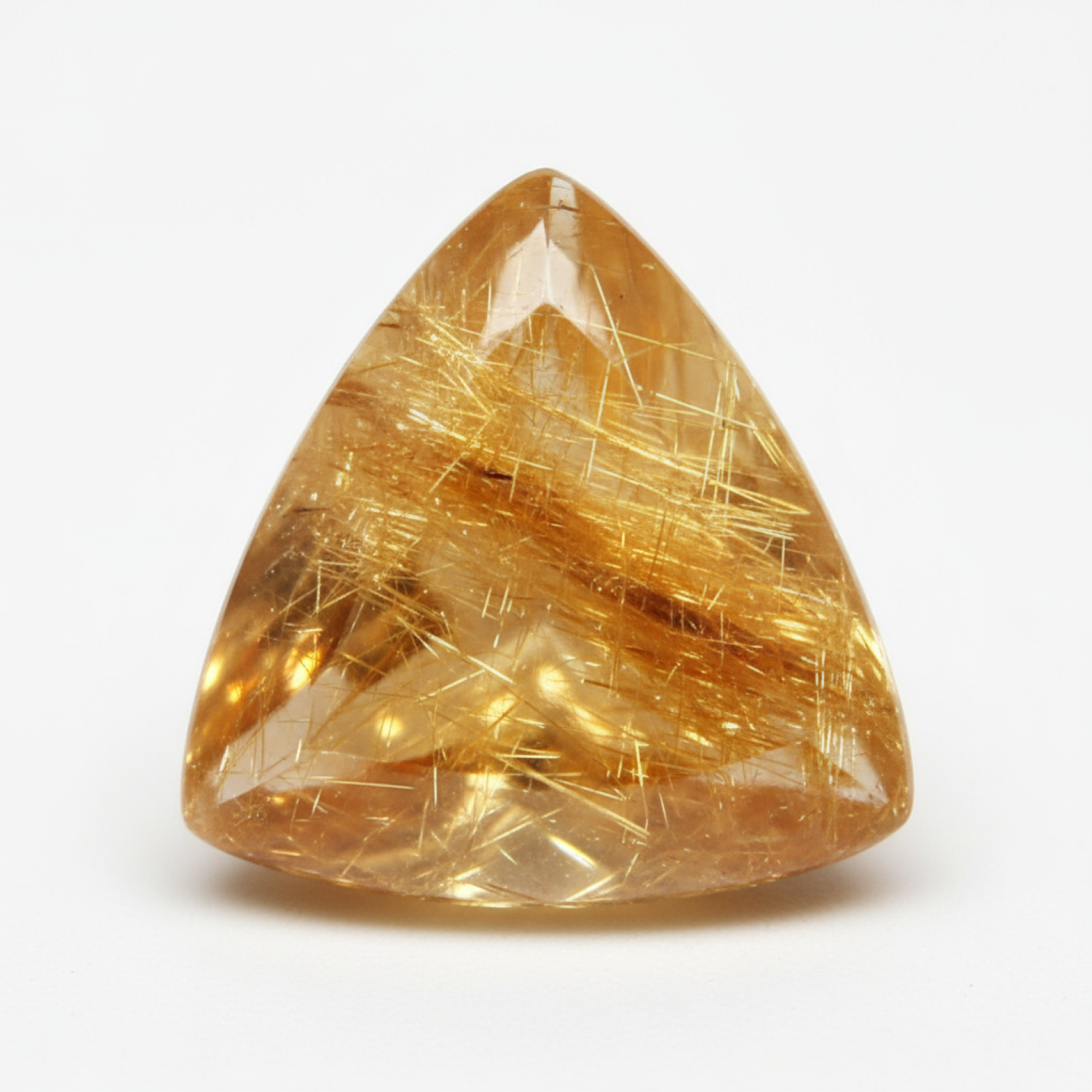 Golden Rutile 1PC Large 11x11 MM Triangle Cabochon Yellow Fine semi Precious Loose Gemstone Image secondaire du produit
