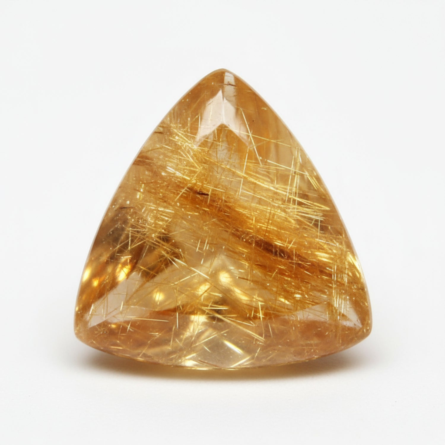 Golden Rutile 1PC Large 11x11 MM Triangle Cabochon Yellow Fine semi Precious Loose Gemstone