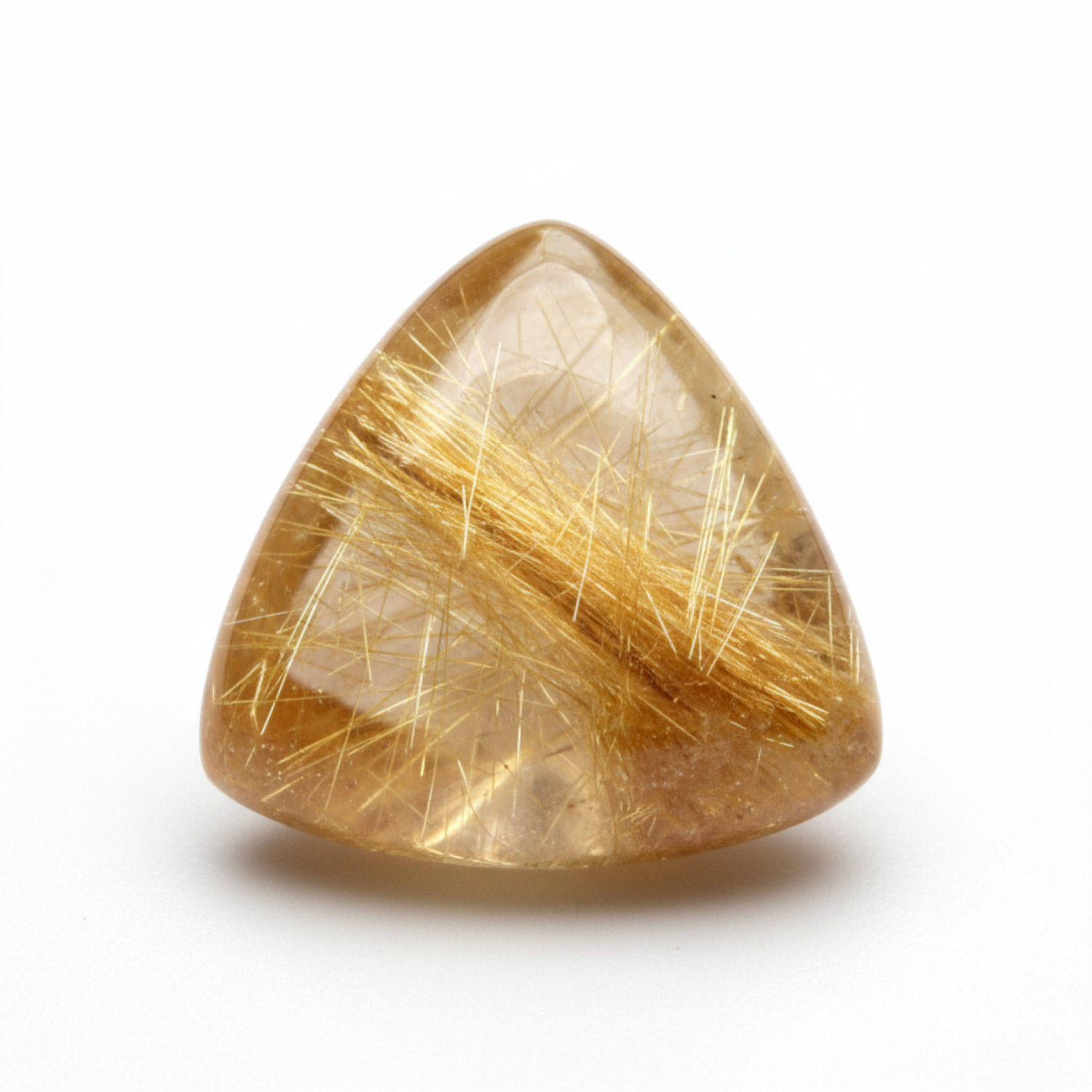 Golden Rutile 1PC Tiny 6x6 MM Triangle Cabochon Yellow Polished semi Precious Loose Gemstones Secondary image