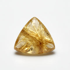 Golden Rutile 1PC Small 8x8 MM Triangle Cabochon Yellow Luster semi Precious Precious Gemstone
