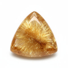 Golden Rutile 1PC Medium 9x9 MM Triangle Cabochon Yellow Lustrous semi Precious Gems