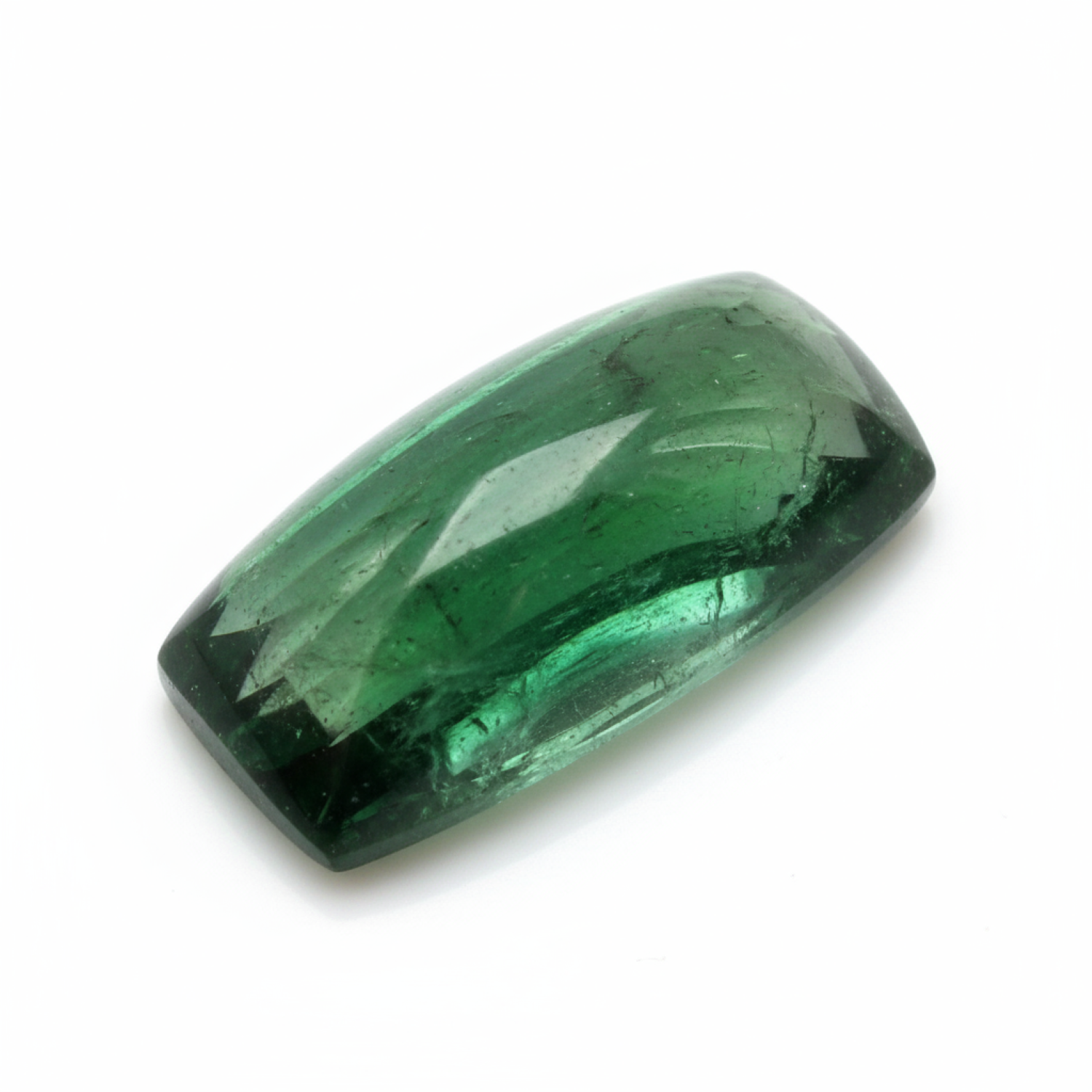 Grüner Turmalin 1PC Großer 8x16 MM Baguette Cabochon Grün Natürliche Halbedelsteine Zweitbild