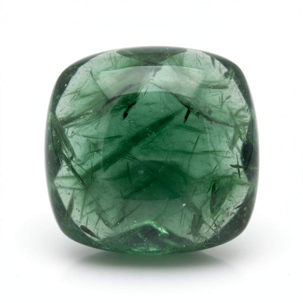 Green Tourmaline 1PC Large 10x10 MM Cushion Cabochon Green Luster semi Precious Loose Gemstones
