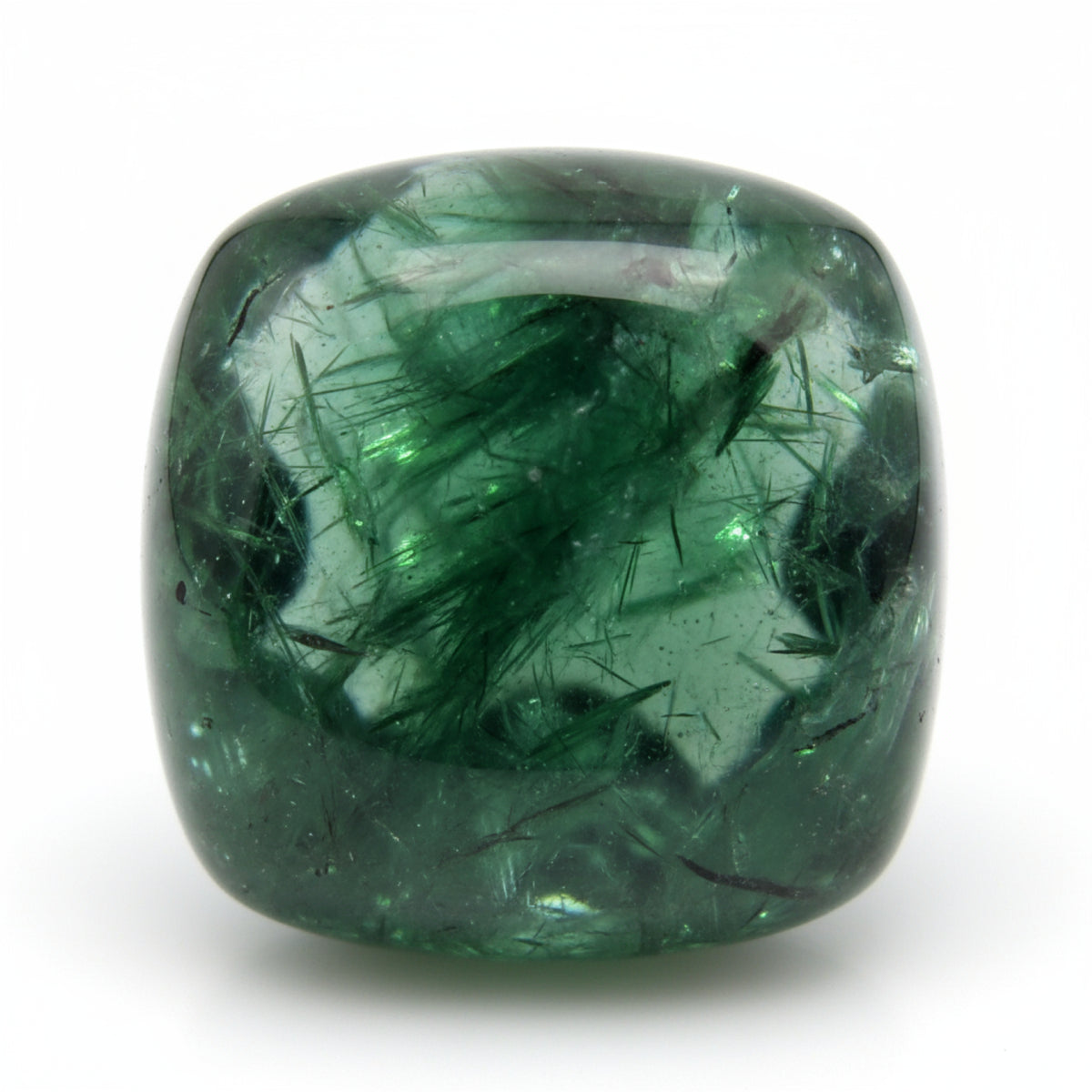Green Tourmaline 1PC Large 11x11 MM Cushion Cabochon Green Lustrous semi Precious Semi Precious Gemstone