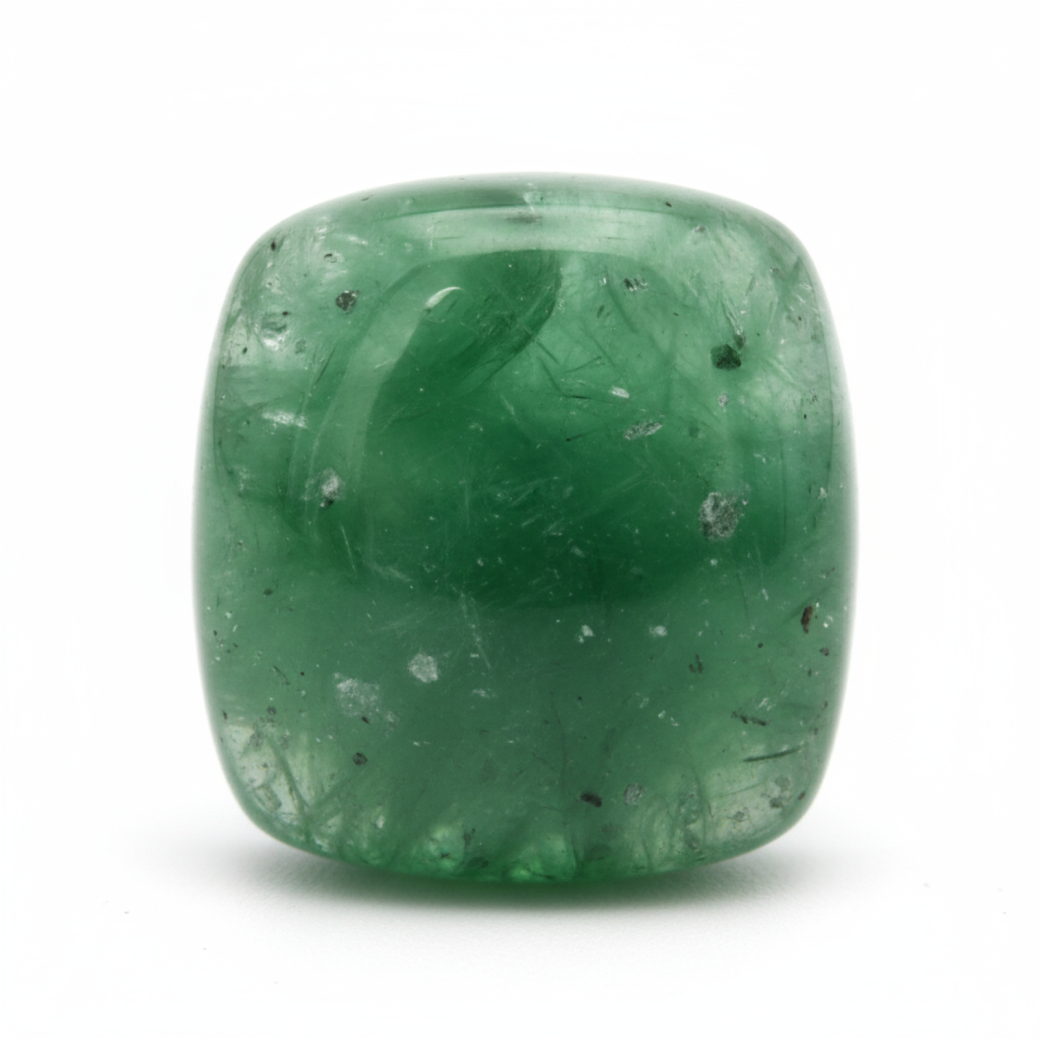 Green Tourmaline 1PC Small 8x8 MM Cushion Cabochon Green Polished semi Precious Loose Gems メイン画像