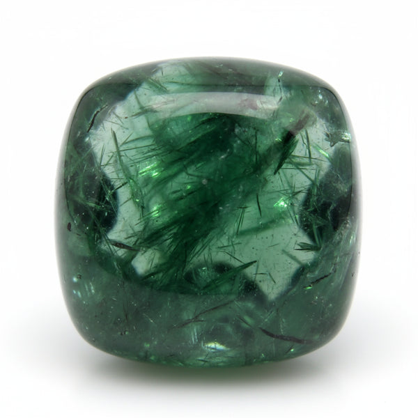 Green Tourmaline 1PC Small 8x8 MM Cushion Cabochon Green Polished semi Precious Loose Gems