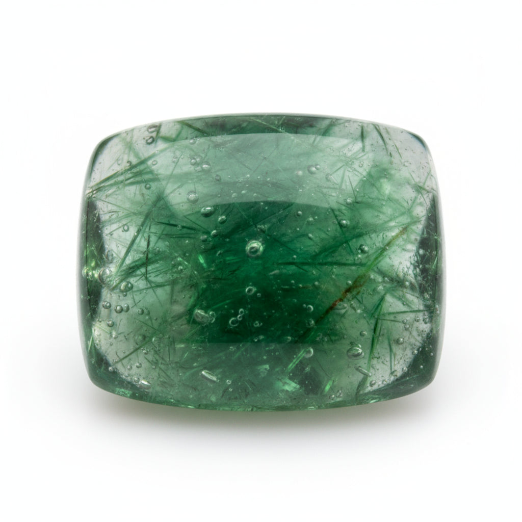 Green Tourmaline 1PC Large 9x11 MM Emerald Cabochon Green Shine semi Precious Precious Gemstone