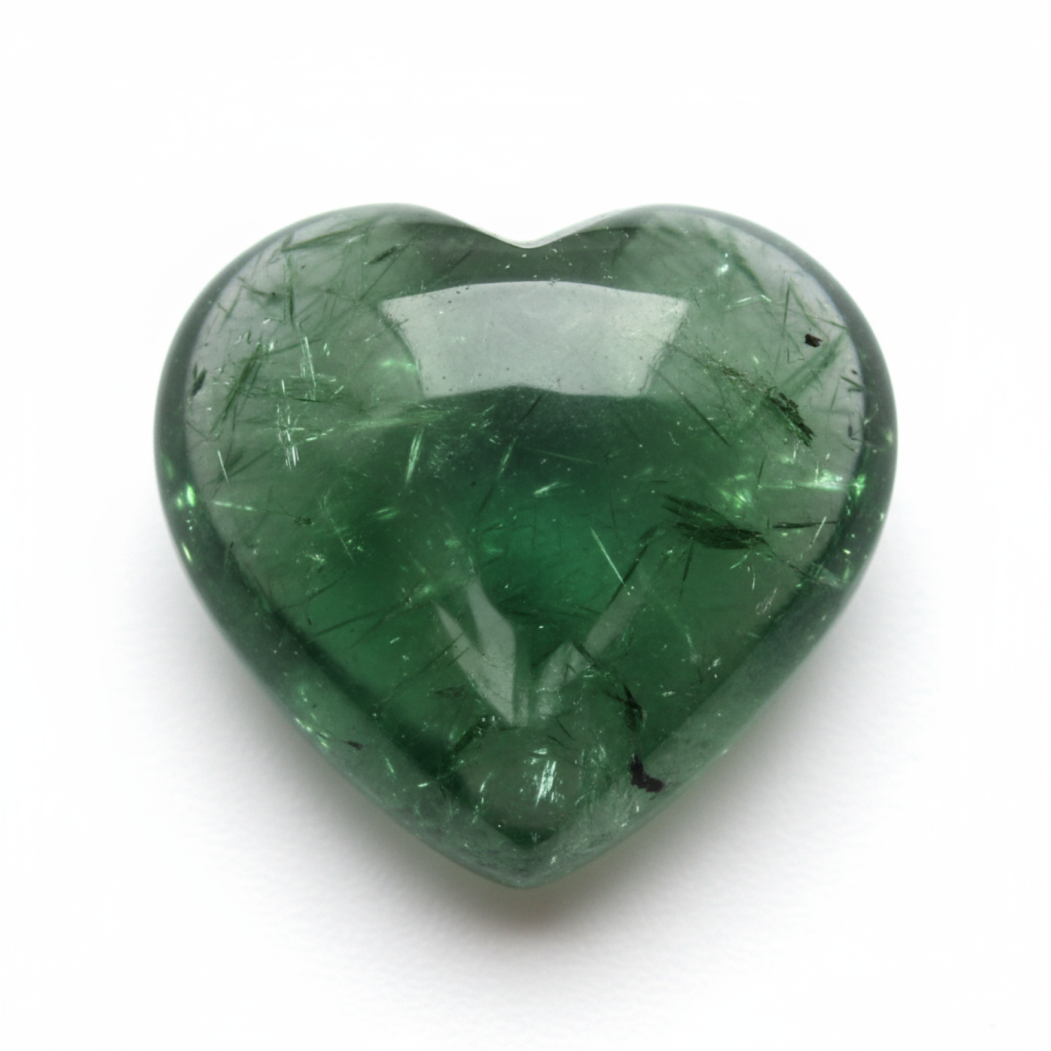Green Tourmaline 1PC Large 10x10 MM Heart Cabochon Green Fiery semi Precious Semi Precious Gemstone Huvudsaklig produktbild