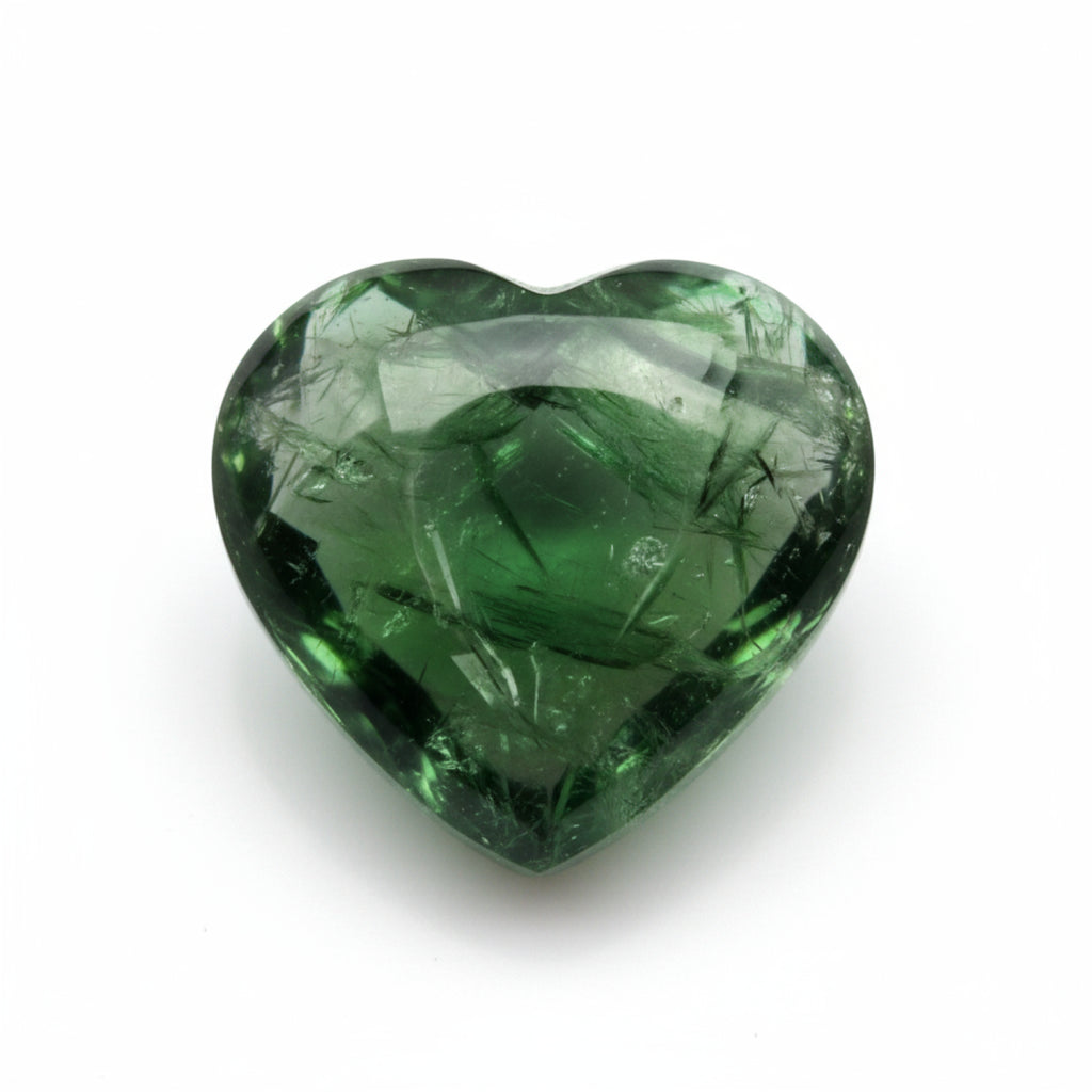 Green Tourmaline 10PC Tiny 3x3 MM Heart Cabochon Green Shine semi Precious Loose Gemstones