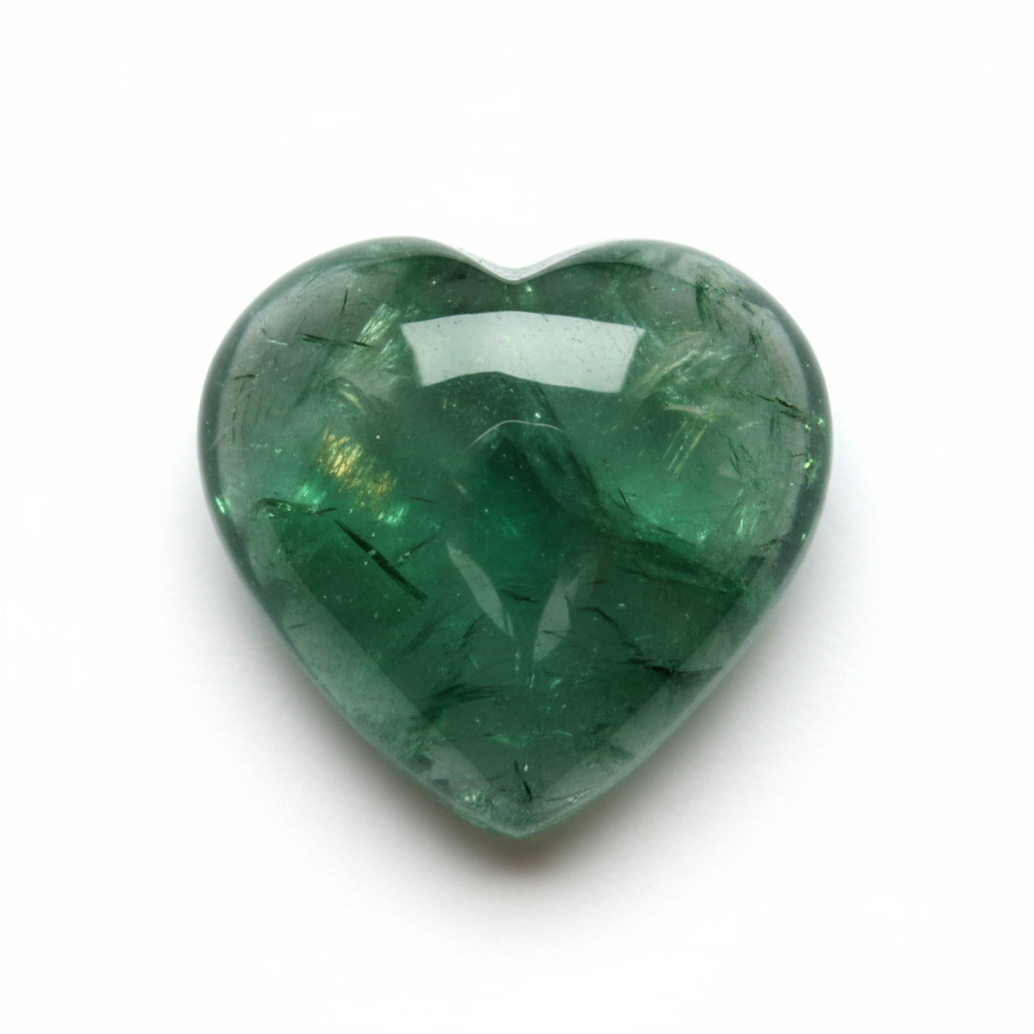 Green Tourmaline 1PC Tiny 6x6 MM Heart Cabochon Green Natural semi Precious Gems Immagine principale del prodotto