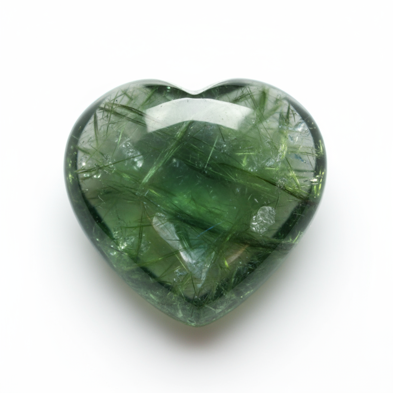 Green Tourmaline 1PC Small 8x8 MM Heart Cabochon Green Superior semi Precious Loose Gemstone Secundaire afbeelding