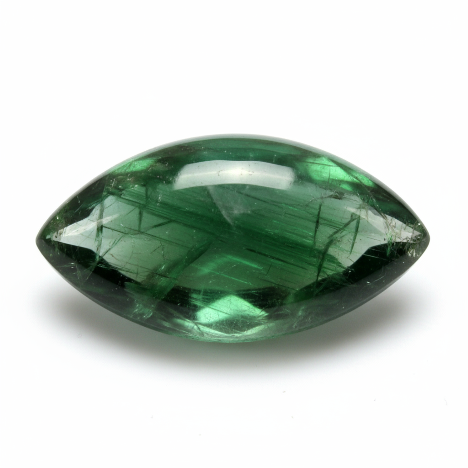 Green Tourmaline 10PC Tiny 4x8 MM Marquise Cabochon Green Natural semi Precious Loose Gemstone Immagine secondaria del prodotto