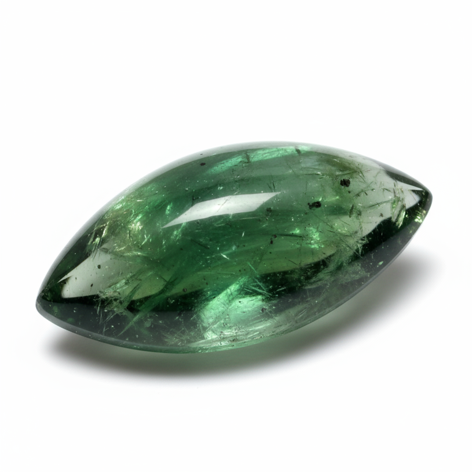 Green Tourmaline 1PC Small 5x10 MM Marquise Cabochon Green Genuine semi Precious Loose Gemstones Immagine secondaria del prodotto