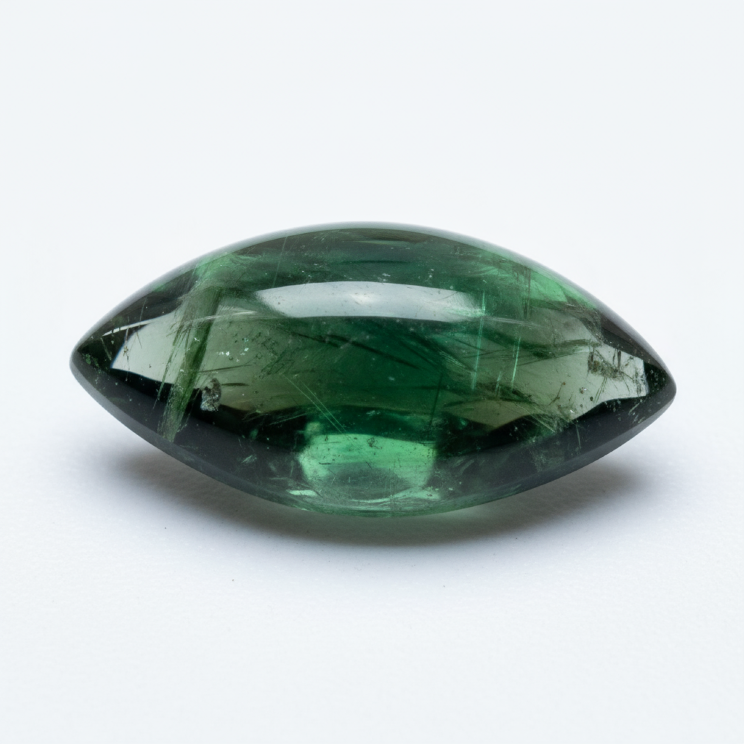 Green Tourmaline 1PC Medium 7x14 MM Marquise Cabochon Green Pure semi Precious Precious Gemstone Immagine principale del prodotto