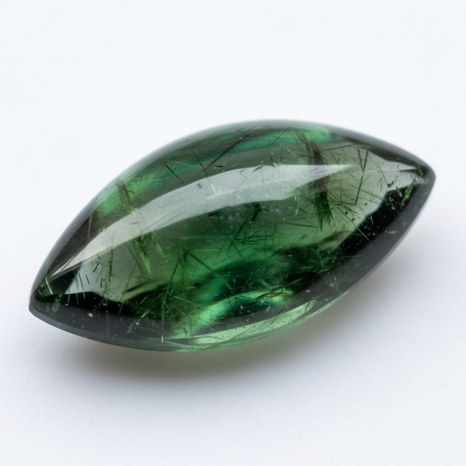 Green Tourmaline 1PC Large 8x16 MM Marquise Cabochon Green Fiery semi Precious Gems Immagine secondaria del prodotto