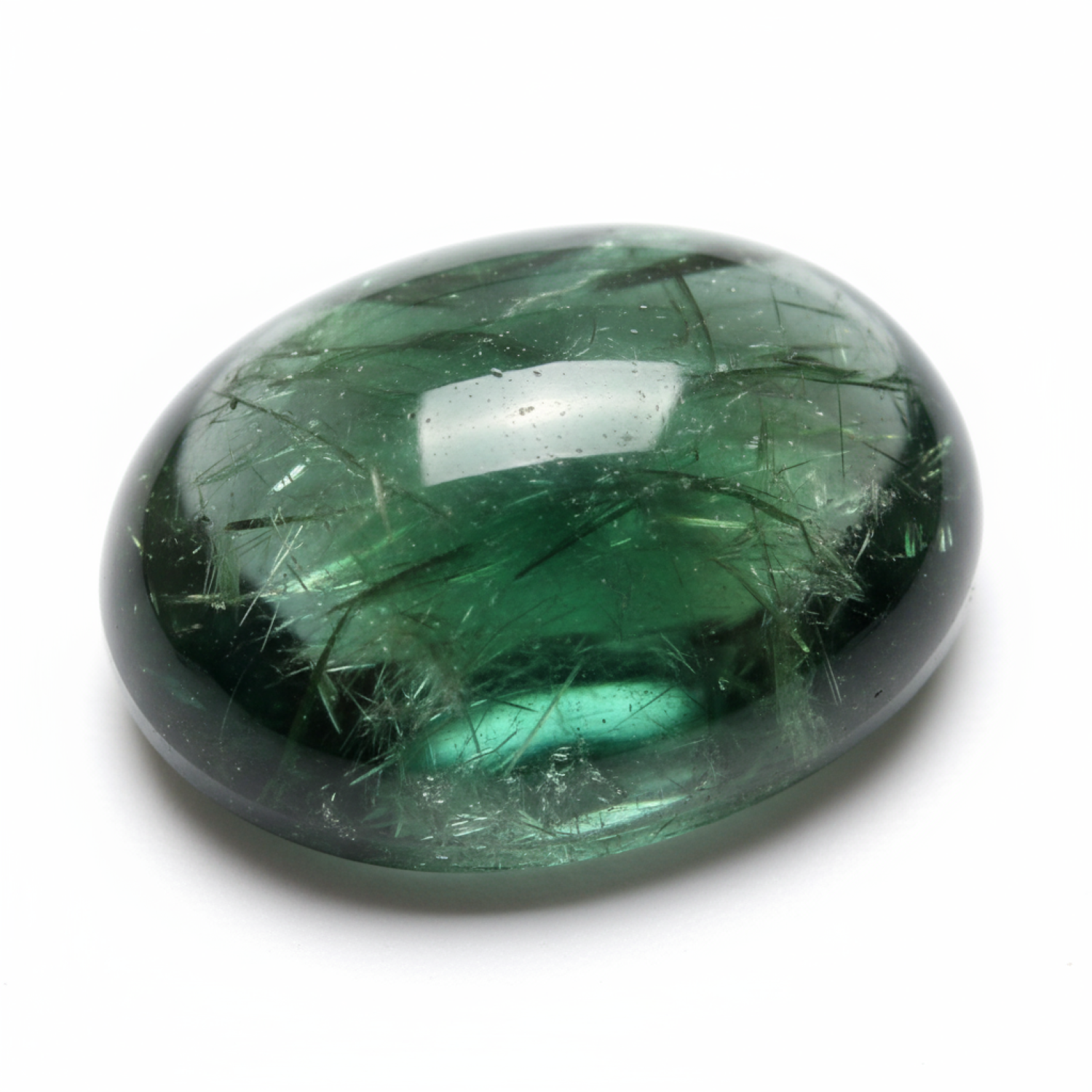 Green Tourmaline 1PC Large 10x12 MM Oval Cabochon Green Fiery semi Precious Semi Precious Gemstone Sekundär produktbild