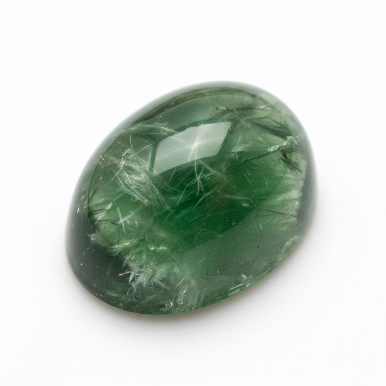Green Tourmaline 1PC Tiny 5x7 MM Oval Cabochon Green Lustrous semi Precious Loose Gemstone
