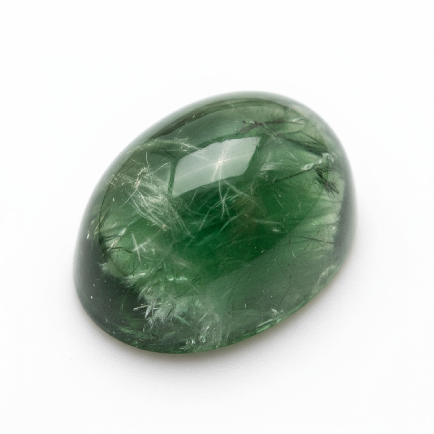 Green Tourmaline 1PC Tiny 5x7 MM Oval Cabochon Green Lustrous semi Precious Loose Gemstone Immagine secondaria del prodotto