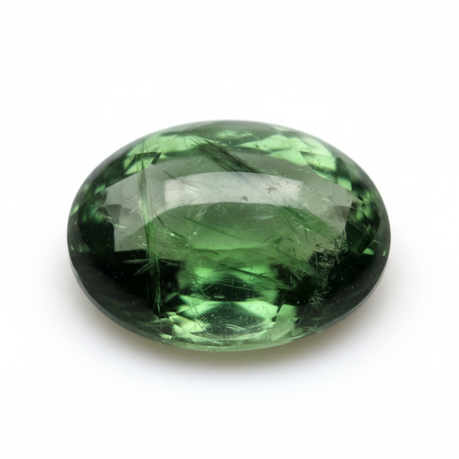 Green Tourmaline 1PC Small 6x8 MM Oval Cabochon Green Shine semi Precious Loose Gemstones Immagine principale del prodotto