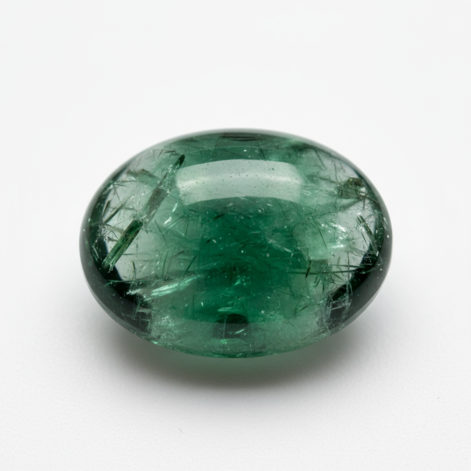 Green Tourmaline 1PC Small 6x8 MM Oval Cabochon Green Shine semi Precious Loose Gemstones Sekundär produktbild