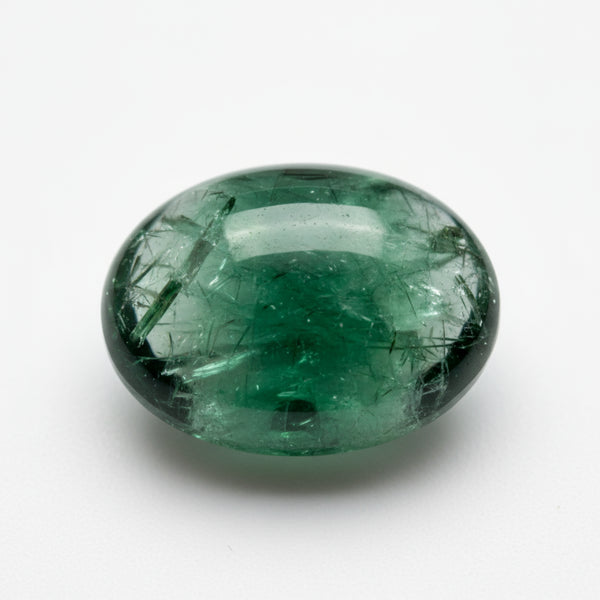 Green Tourmaline 1PC Small 6x8 MM Oval Cabochon Green Shine semi Precious Loose Gemstones