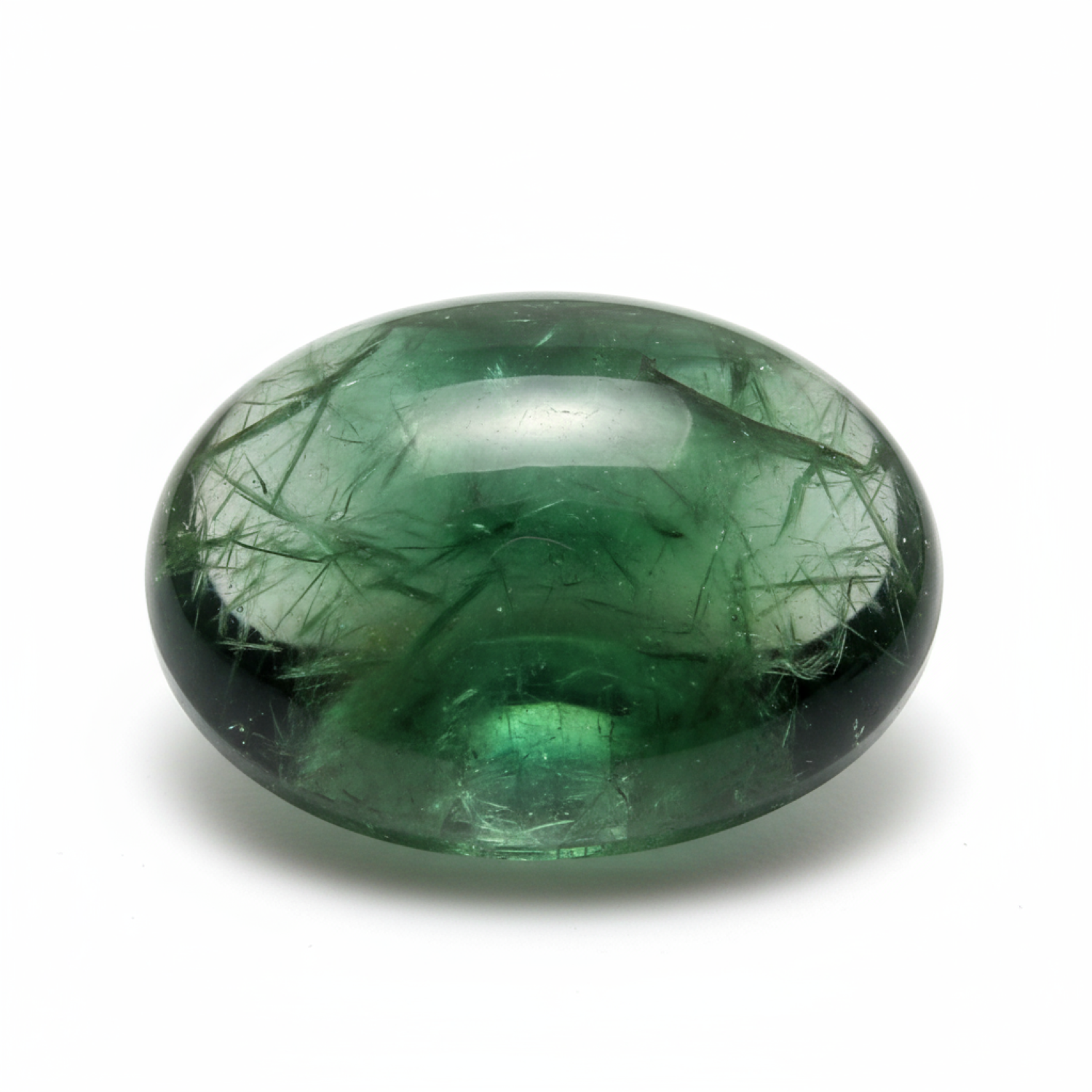 Green Tourmaline 1PC Medium 7x10 MM Oval Cabochon Green Natural semi Precious Gems Immagine secondaria del prodotto