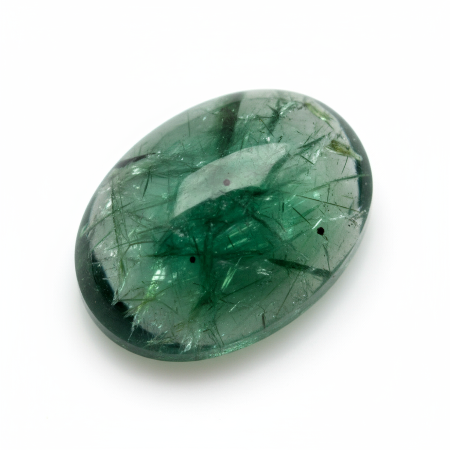 Green Tourmaline 1PC Medium 8x10 MM Oval Cabochon Green Genuine semi Precious Loose Gems メイン画像