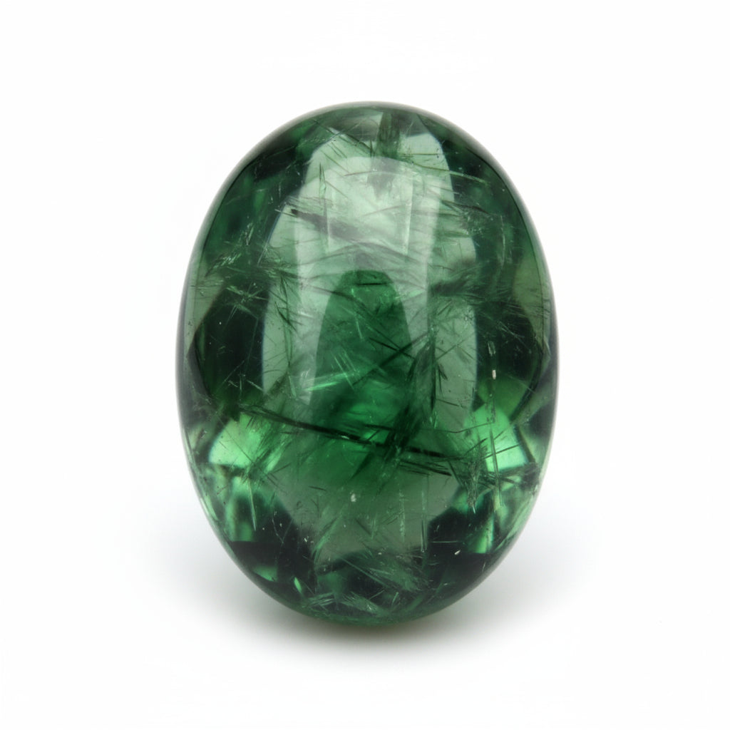 Green Tourmaline 1PC Large 8x12 MM Oval Cabochon Green Pure semi Precious Loose Gemstones
