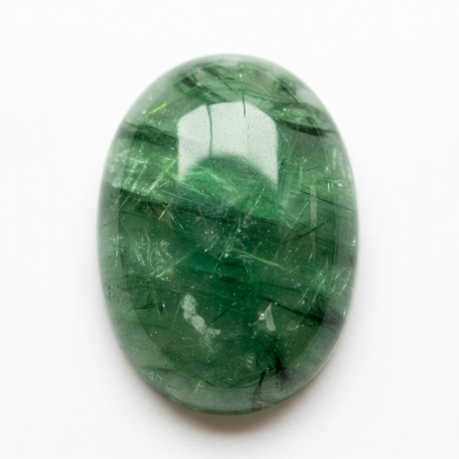 Green Tourmaline 1PC Large 9x11 MM Oval Cabochon Green Superior semi Precious Loose Gemstone Immagine secondaria del prodotto