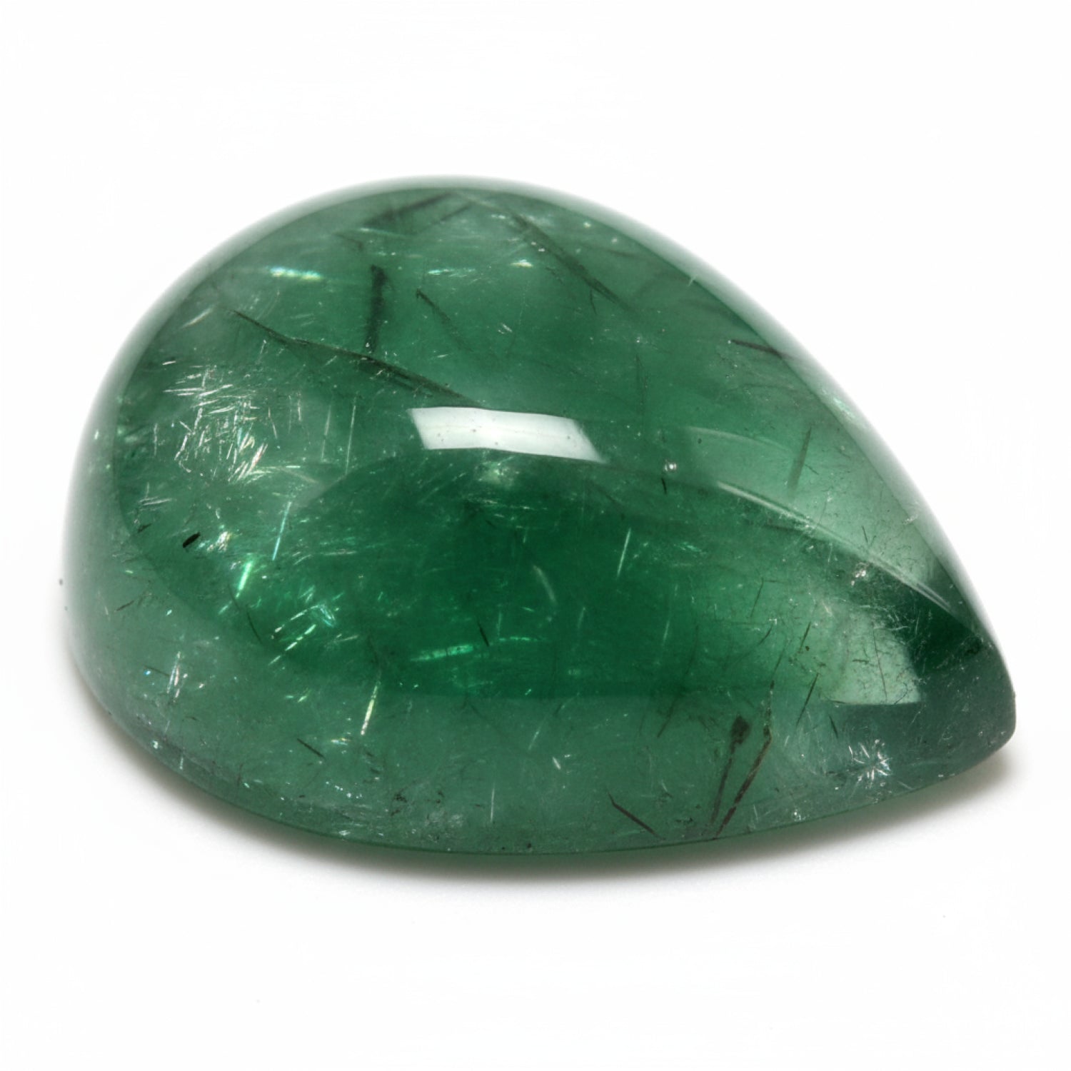 Green Tourmaline 1PC Large 10x12 MM Pear Cabochon Green Luster semi Precious Loose Gemstones