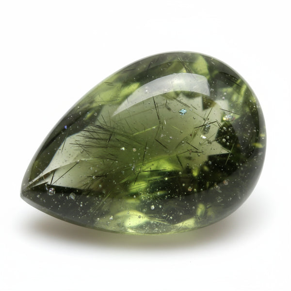 Green Tourmaline 1PC Large 10x12 MM Pear Cabochon Green Luster semi Precious Loose Gemstones