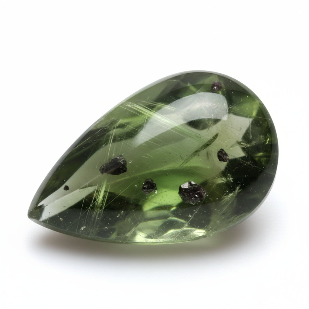 Green Tourmaline 10PC Tiny 3x5 MM Pear Cabochon Green High-Quality semi Precious Precious Gemstone