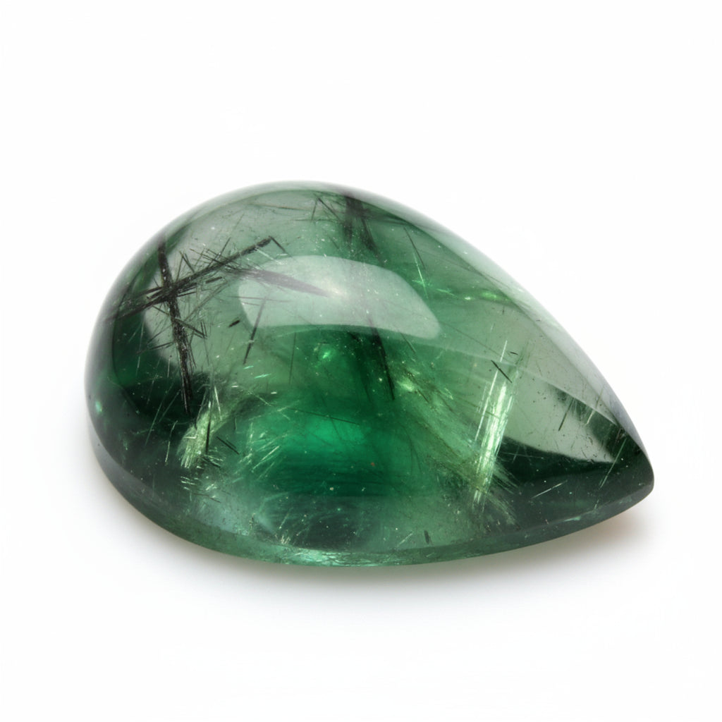 Green Tourmaline 10PC Tiny 4x6 MM Pear Cabochon Green Natural semi Precious Gems
