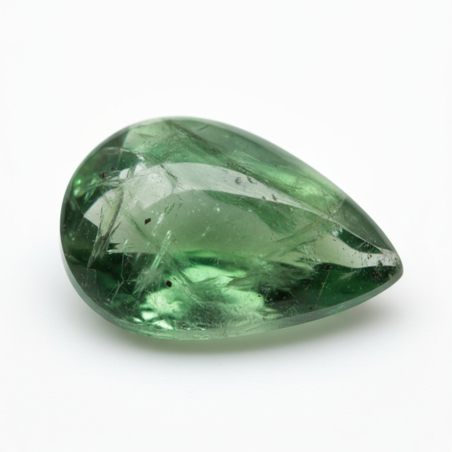 Green Tourmaline 1PC Tiny 5x7 MM Pear Cabochon Green Genuine semi Precious Loose Gems