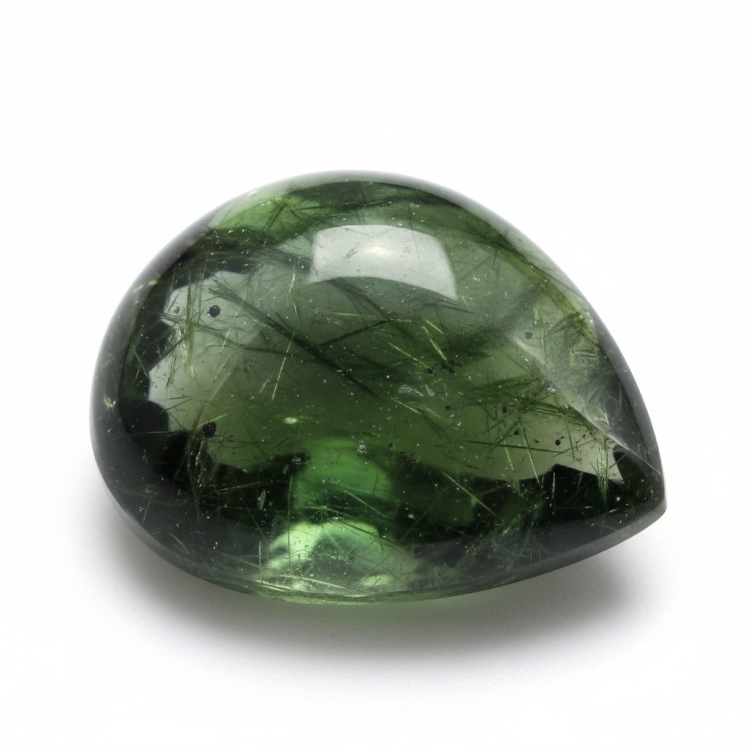 Green Tourmaline 1PC Tiny 5x7 MM Pear Cabochon Green Genuine semi Precious Loose Gems