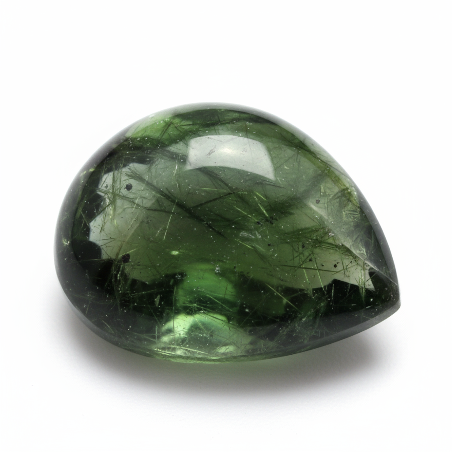 グリーントルマリン 1個 5x7 MM ペアーカボション グリーン 本物 半貴石 ルースジェム サブ画像