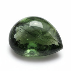 Green Tourmaline 1PC Tiny 5x7 MM Pear Cabochon Green Genuine semi Precious Loose Gems